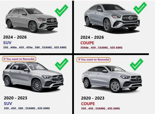 2024-2026 Mercedes GLE 350 450 580 COUPE & SUV Front Bumper Obsidian Black Metallic