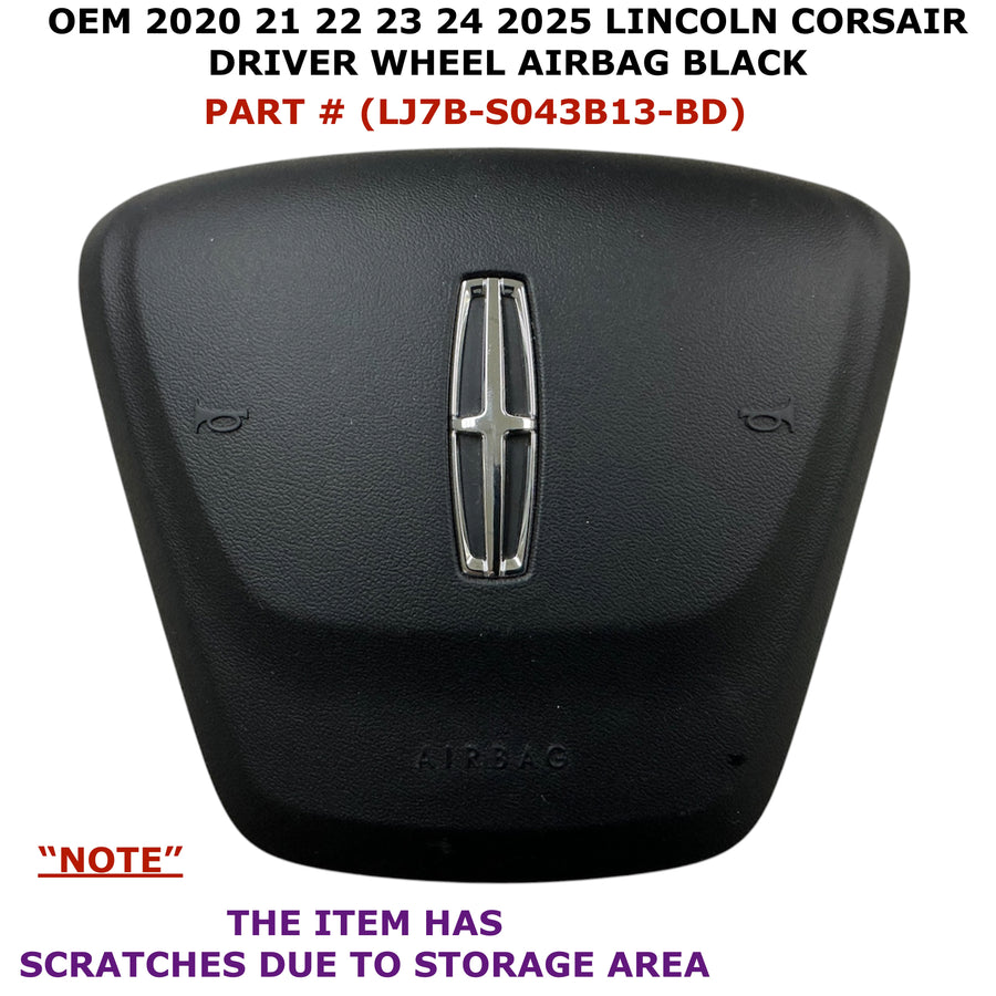 2020-2025 Lincoln Corsair Driver Wheel Airbag OEM Black LJ7B-S043B13-BD