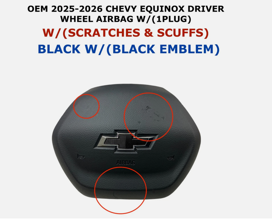 2025 2026 Chevrolet Equinox Driver Wheel Airbag W/1 Plug Black 85573587