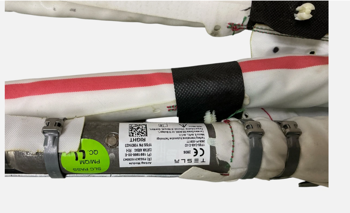 2026-2027 OEM Tesla Model Y JUNIPER LH & RH Side Roof Airbag 1991965-00-F & 1991966-00-E, photo 3