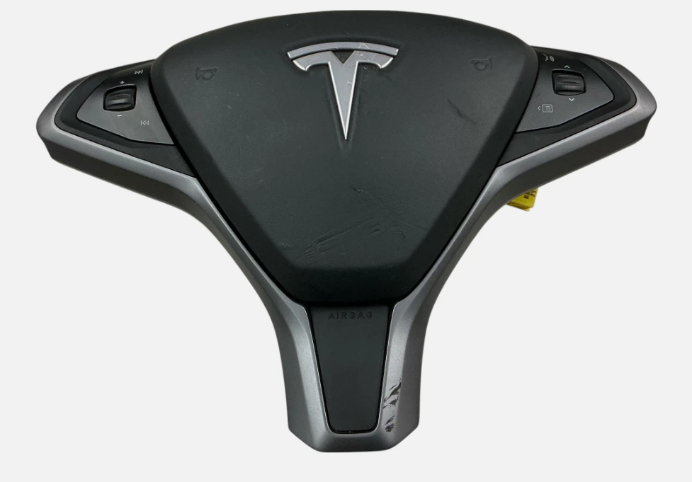 2012-2021 OEM Tesla Model S Model X Driver Wheel Airbag Black Leather 1456163-31-A, photo 2