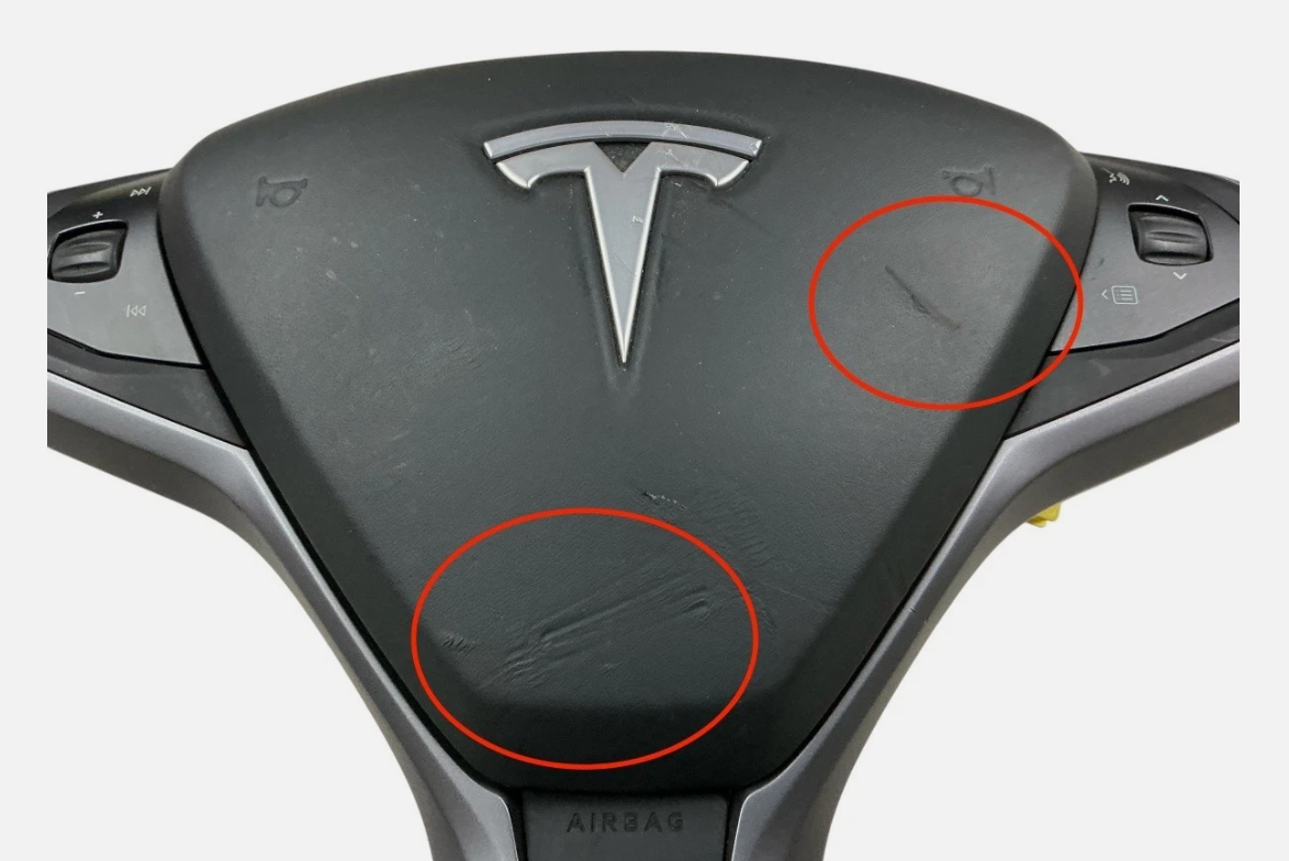 2012-2021 OEM Tesla Model S Model X Driver Wheel Airbag Black Leather 1456163-31-A, photo 4