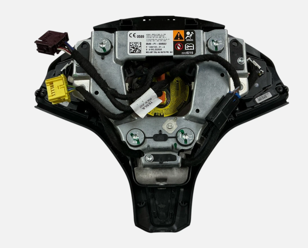 2012-2021 OEM Tesla Model S Model X Driver Wheel Airbag Black Leather 1456163-31-A, photo 6