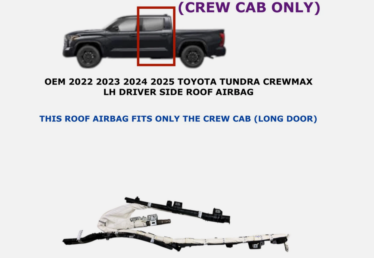 2022-2025 OEM Toyota Tundra Crew Cab Left Side Roof Airbag 62180-0C160, photo 1