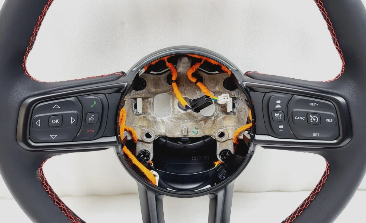 2018-2026 Jeep Wrangler JL Gladiator JT Steering Wheel w/Red Stitching 7ER751R3AD, photo 2