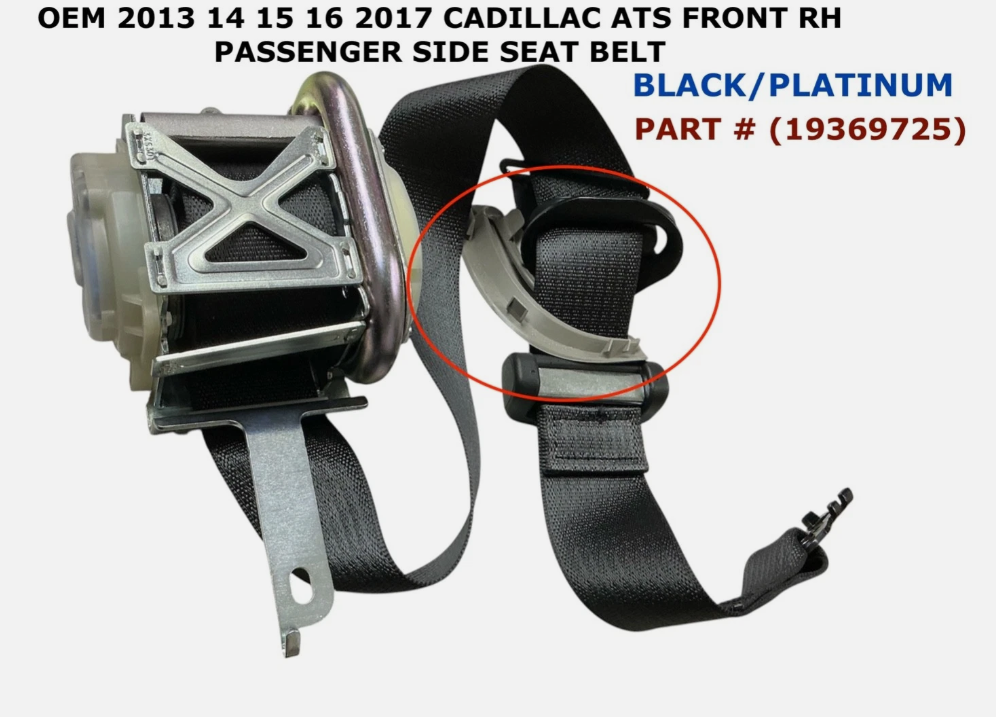 2013-2017 OEM Cadillac ATS Front Right Side Seat Belt Black 19369725, photo 2