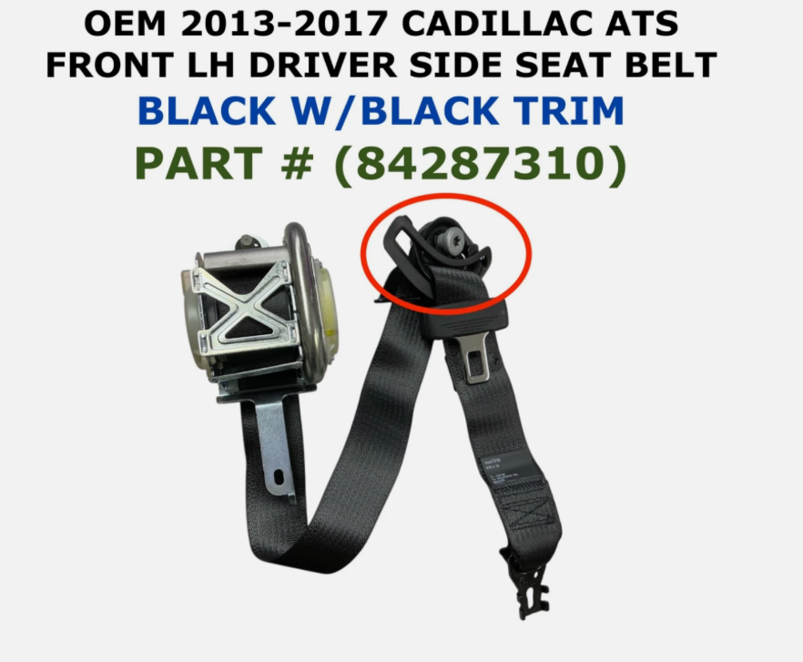 2013-2017 OEM Cadillac ATS Left Side Seat Belt Black 84287310, photo 2