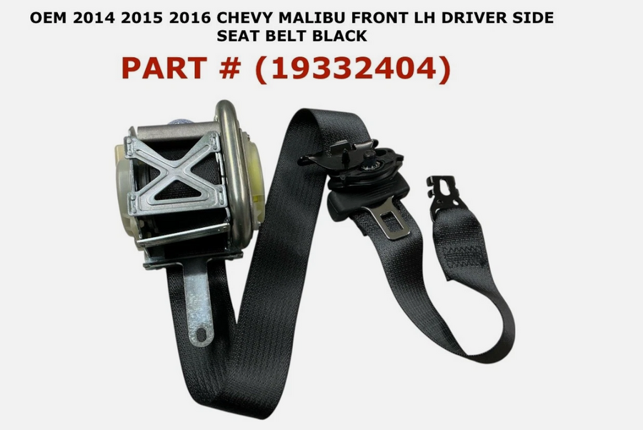 2014-2016 OEM Chevrolet Malibu Front Left Side Seat Belt Black 19332404
