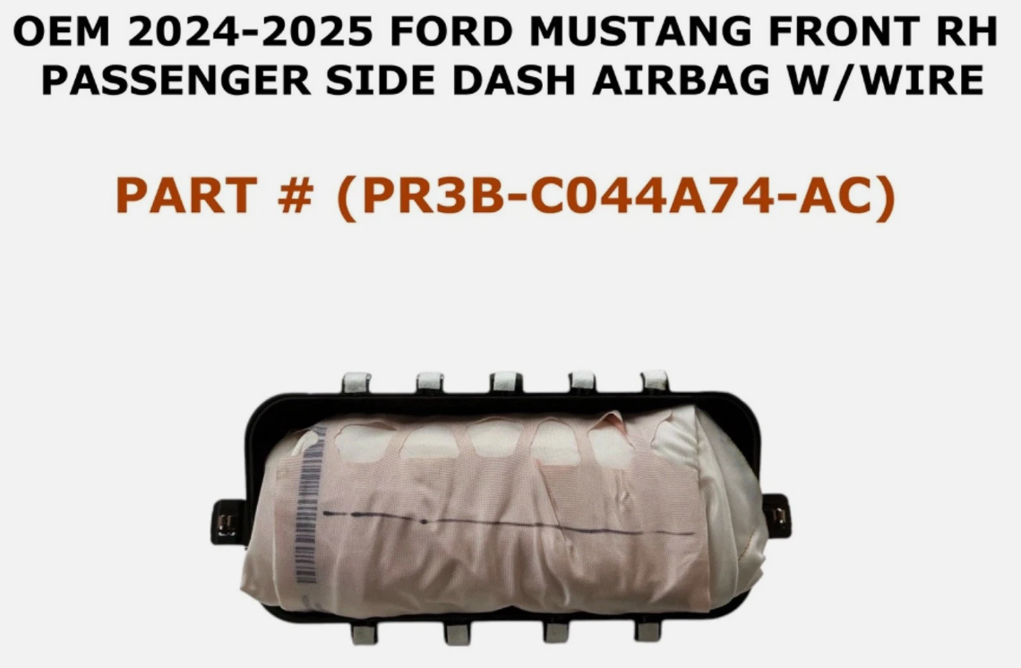 2024-2026 OEM Ford Mustang Right Passenger Side Dash Airbag W/Wire PR3B-C044A74-AC, photo 1