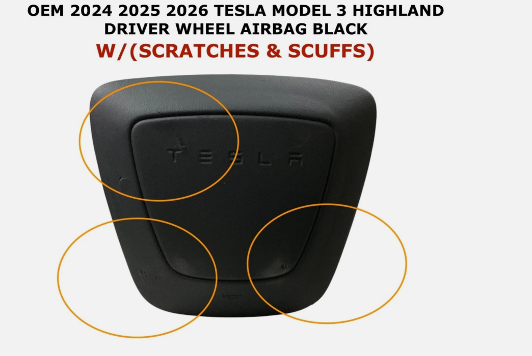 2024-2026 Tesla Model 3 Highland Driver Wheel Airbag Black 1735351-00-E, photo 1
