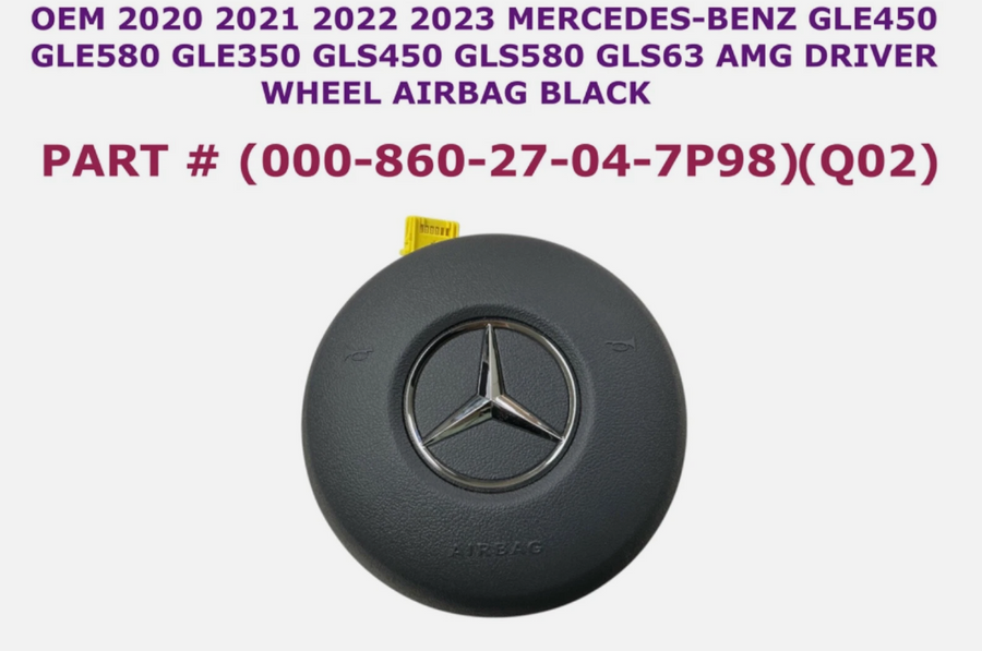 2020-2023 OEM Mercedes-Benz GLE GLS Driver Wheel Airbag Black 000-860-27-04-7P98 Q02