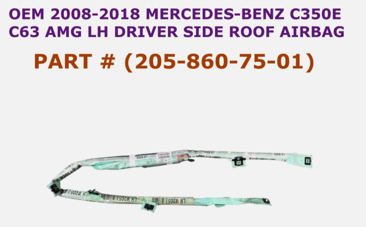 2008-2018 Mercedes-Benz C350E C63 AMG Left Side Roof Airbag 205-860-75-01, photo 1