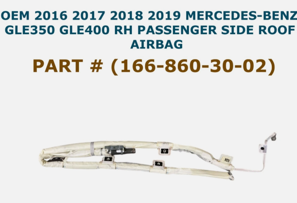 2016-2019 Mercedes-Benz GLE350 GLE400 Right Side Roof Airbag 166-860-30-02, photo 1