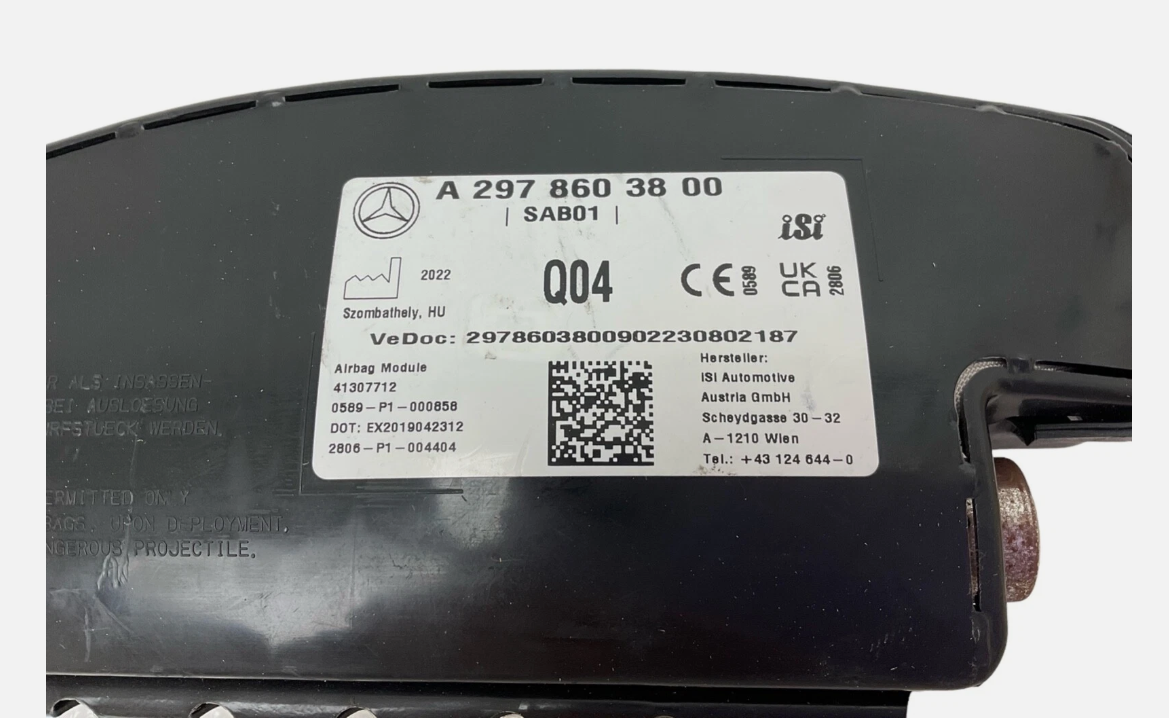 2022-2023 OEM Mercedes-Benz EQS 450 Front Right Side Seat Airbag Black A2978603800, photo 2