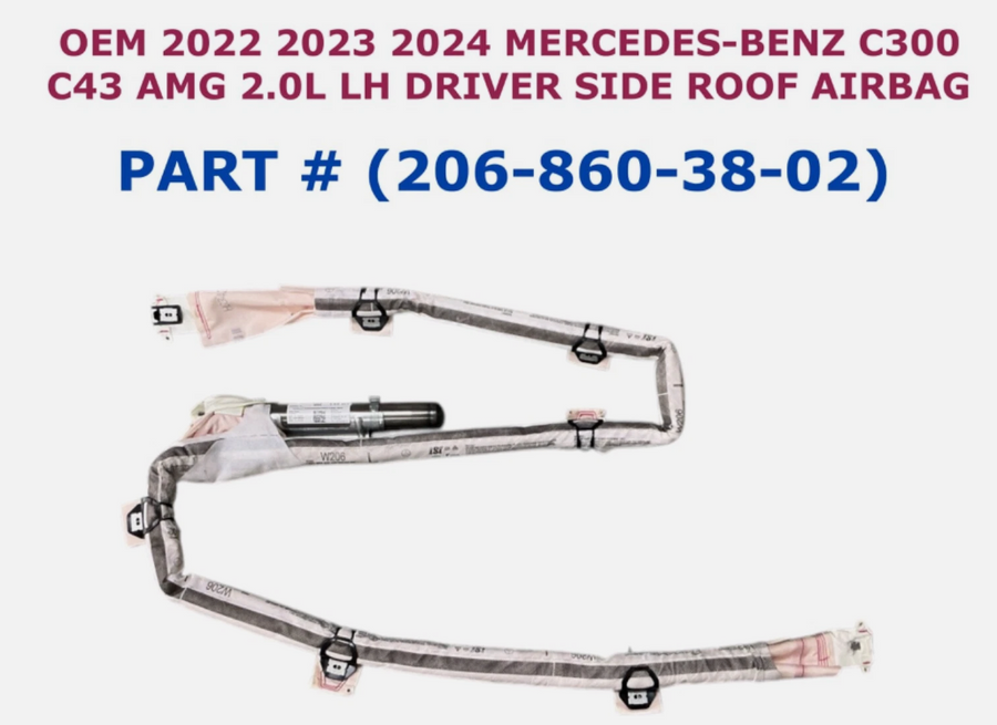 2022-2024 Mercedes-Benz C300 C43 AMG 2.0L Left Side Roof Airbag 206-860-38-02