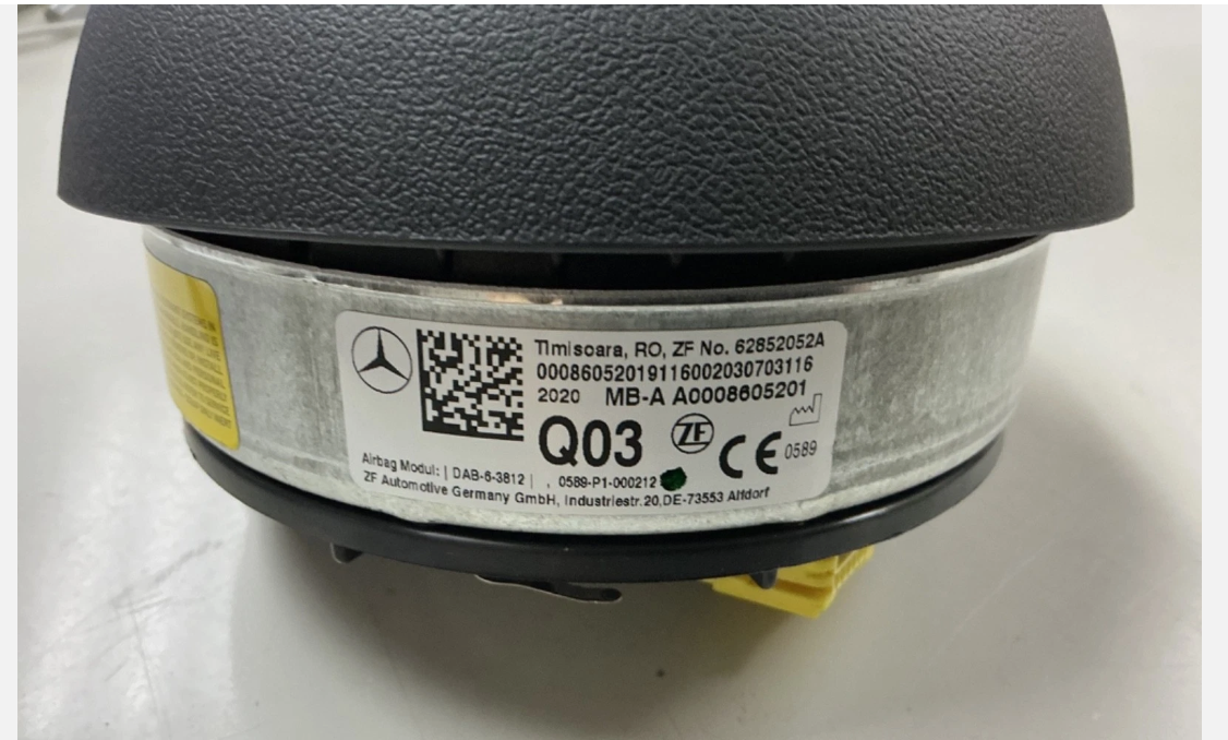2020-2023 Mercedes-Benz CLA GLC EQB Driver Wheel Airbag Black 000-860-52-01-9116, photo 4