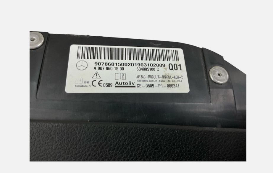2019-2024 Mercedes-Benz Sprinter 1500 2500 3500 Right Side Roof Airbag 907-860-61-01 907-860-51-00, photo 2