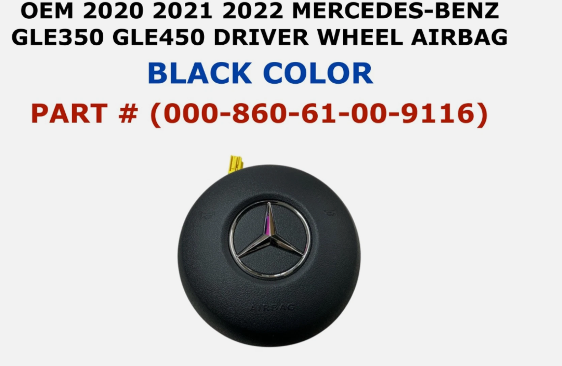 2020-2022 Mercedes-Benz GLE350 GLE450 Driver Wheel Airbag Black 000-860-61-00-9116, photo 1
