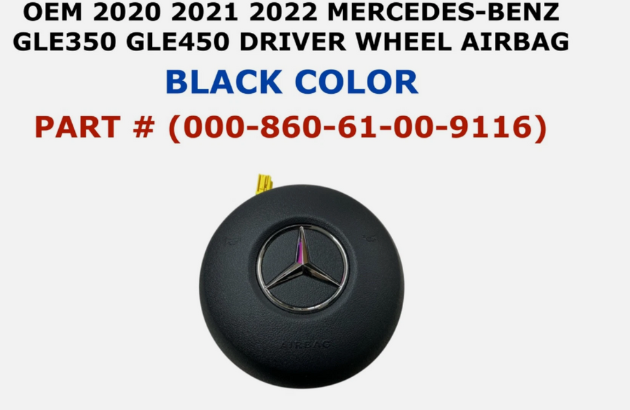 2020-2022 Mercedes-Benz GLE350 GLE450 Driver Wheel Airbag Black 000-860-61-00-9116