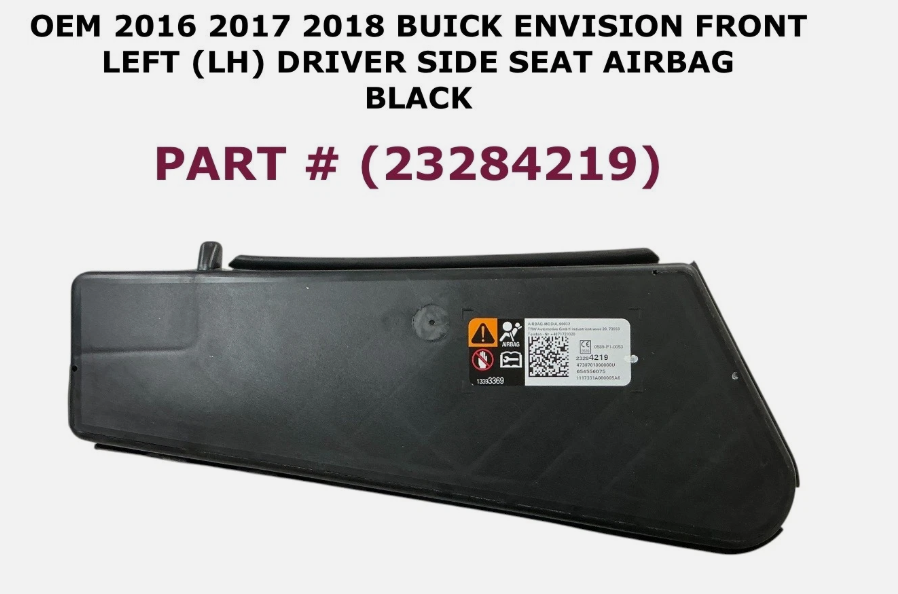 2016-2018 Buick Envision Front Left Side Seat Airbag Black 23284219, photo 1