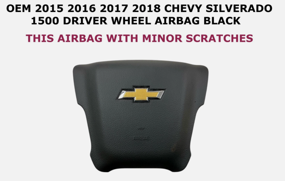 2015-2018 Chevrolet Silverado 1500 Driver Wheel Airbag Black 84057084, photo 1