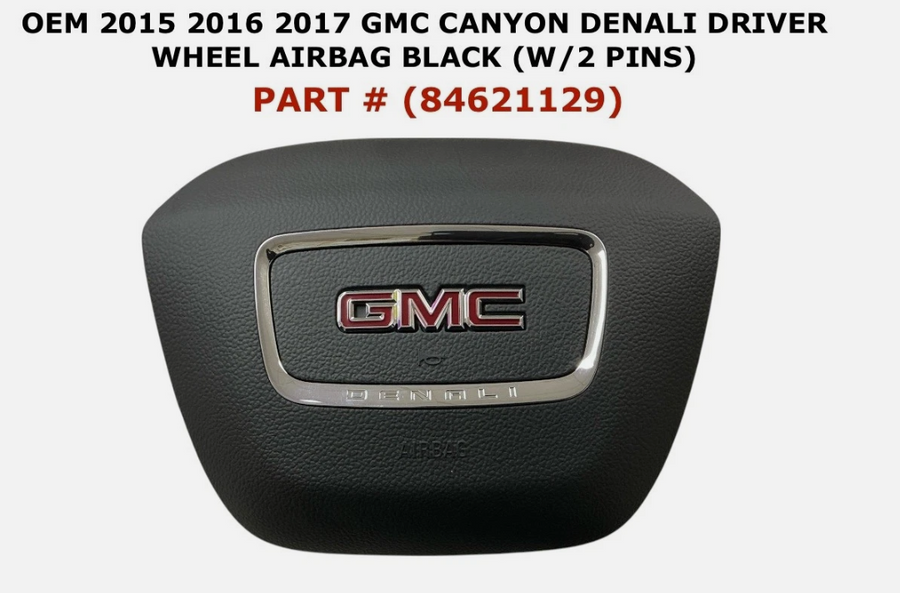 2015-2017 GMC Canyon Denali Driver Wheel Airbag W/2Pins Black 84621129