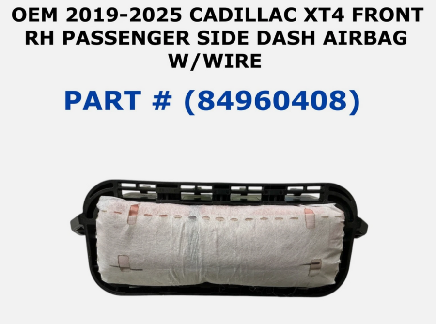 2019-2025 Cadillac XT4 Right Side Dash Airbag W/Wire OEM 84960408