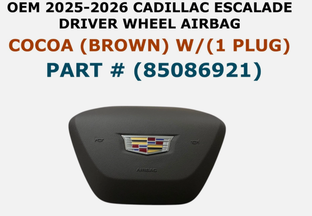 2025-2026 Cadillac Escalade Driver Wheel Airbag W/1 Plug COCOA 85086921, photo 1