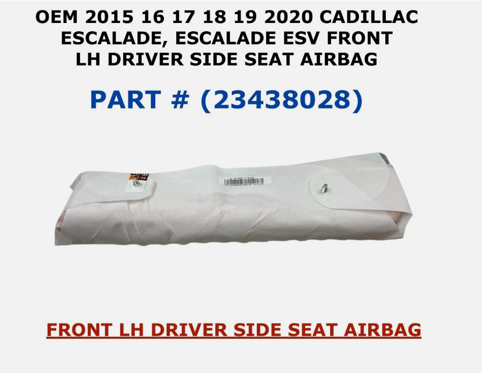2015-2020 Cadillac Escalade Front Left Side Seat Airbag 23438028, photo 1
