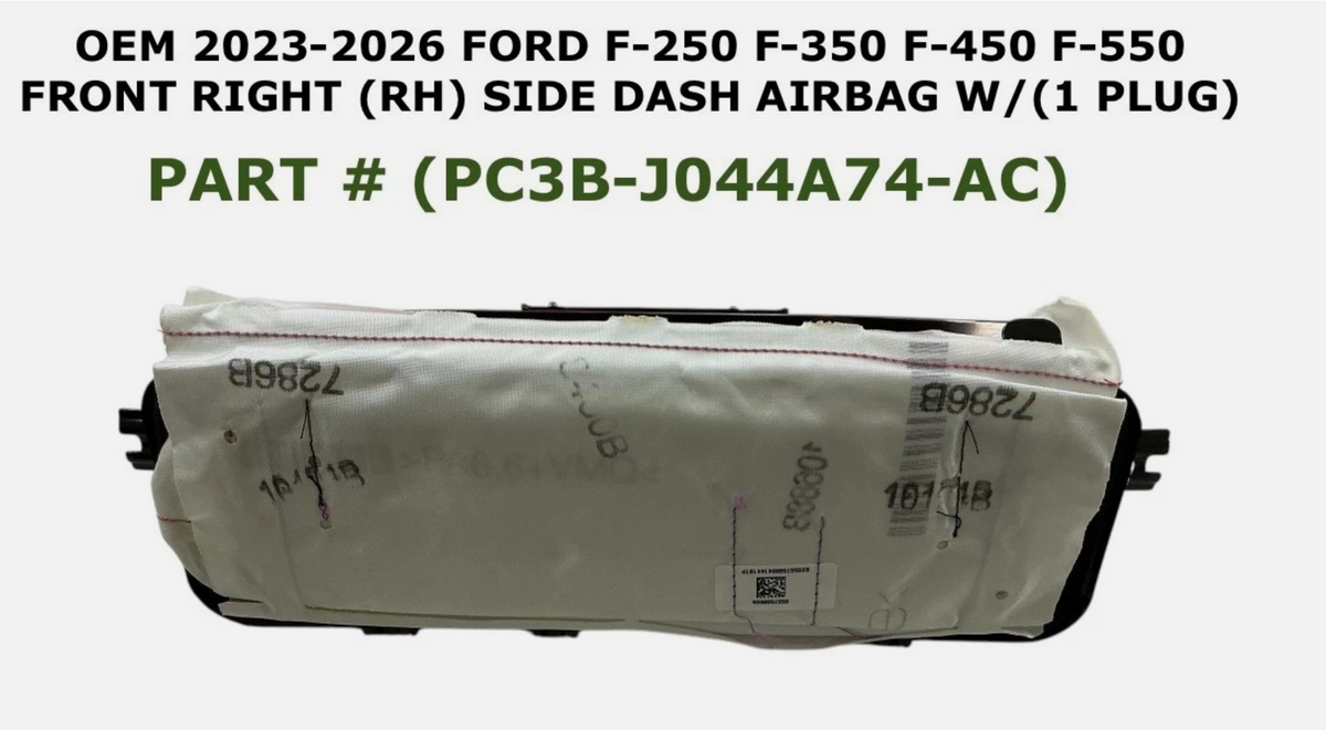 2023-2026 Ford F-250 F-350 Passenger Side Dash Airbag W/1 Plug OEM PC3B-J044A74-AC, photo 1