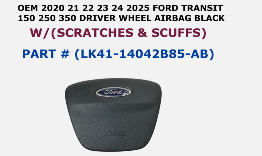2020-2025 Ford Transit 150 250 350 Driver Wheel Airbag Black OEM LK41-14042B85-AB