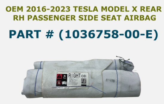 2016-2023 Tesla Model X Rear Right Side Seat Airbag OEM 1036758-00-E, photo 1